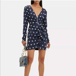 Self-Portrait Zip Front Star Mini Dress